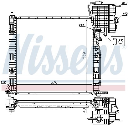 Радиатор, охлаждение двигател 62561A NISSENS
