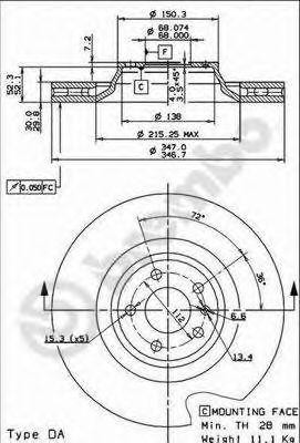 Тормозной диск 09.8841.30 BREMBO