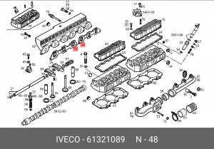 Прокладка, впускной коллектор 61321089 IVECO