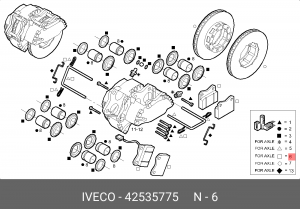Комплект тормозных колодок, диско 42535775 IVECO