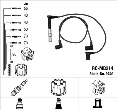 Ккомплект проводов зажигания RC-MB214 NGK NTK