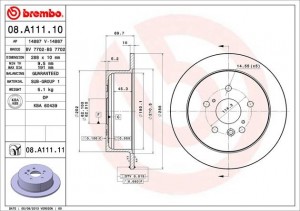 Тормозной диск 08.A111.10 BREMBO