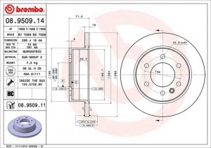 Тормозной диск 08.9509.14 BREMBO