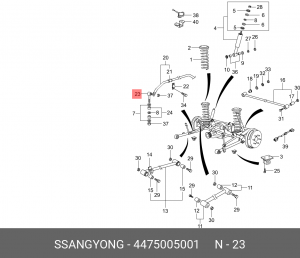 Тяга / стойка, стабилизатор 4475005001 SSANG YONG