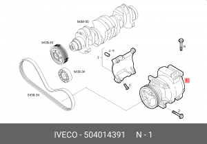 Компрессор, кондиционер 504014391 IVECO