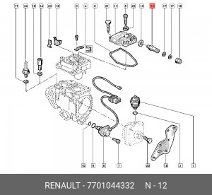 Клапан, система впрыска 7701044332 RENAULT