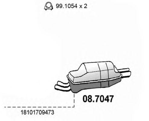 Глушитель выхлопных газов конечный 087047 ASSO
