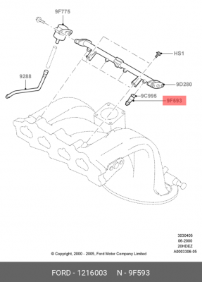 Клапанная форсунка 1216003 FORD