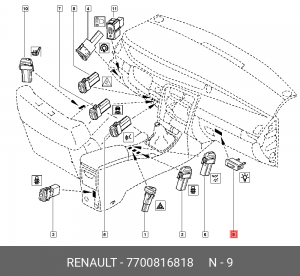 Выключатель освещения вещевого ящика 7700816818 RENAULT