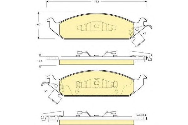 Комплект тормозных колодок, диско 6140165 GIRLING