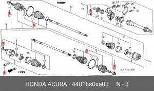 Пыльник ШРУСа (комплект) 44018S0XA03 HONDA