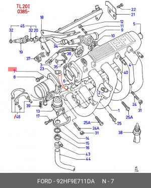 Патрубок дроссельной заслонки 92HF9E711DA FORD