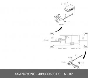 Датчик, частота вращения колеса 4893006001X SSANG YONG