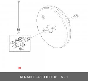 Главный тормозной цилиндр 460110001R RENAULT