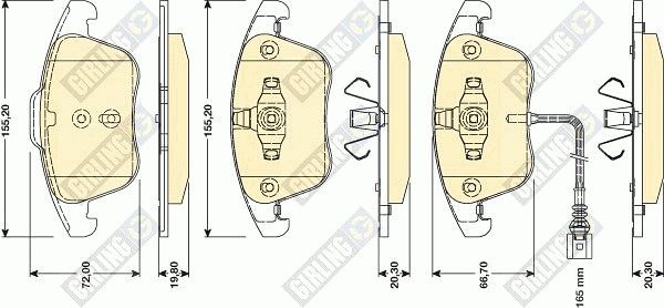 Колодки тормозные дисковые 6117622 GIRLING