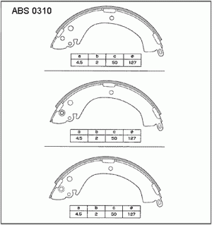 Колодки тормозные барабанные ABS0310 ALLIED NIPPON