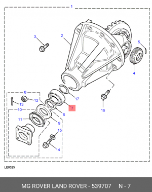 Деталь 539707 MG ROVER LAND ROVER