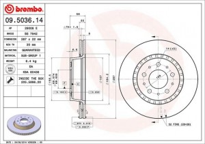 Тормозной диск 09.5036.14 BREMBO