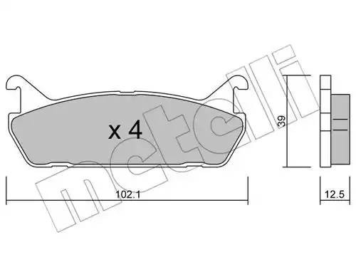 Комплект тормозных колодок, диско 22-0390-0 METELLI