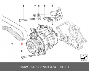 Компрессор кондиционера 64 52 6 953 474 BMW