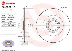 Тормозной диск 08.3327.10 BREMBO
