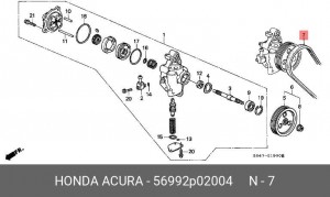 Поликлиновой ремень 56992-P02-004 HONDA