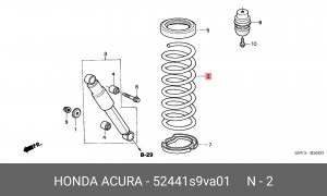 Пружина подвески 52441S9VA01 HONDA
