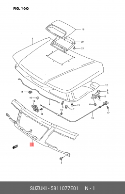 Рамка, облицовка радиатора 58110-77E01 SUZUKI