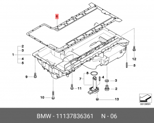 Прокладка масляного поддона ДВС 11 13 7 836 361 BMW