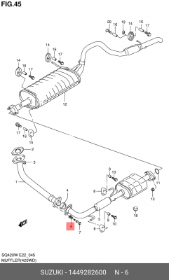 Пружина, глушитель 14492-82600 SUZUKI