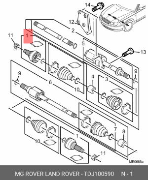 Шарнирный комплект, приводной вал TDJ100590 MG ROVER LAND ROVER