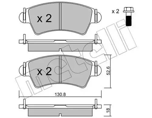 Комплект тормозных колодок, диско 22-0313-1 METELLI