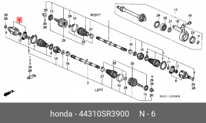 ШРУС 44310SR3900 HONDA