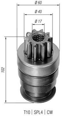 Ведущая шестерня, стартер 940113020126 MAGNETI MARELLI
