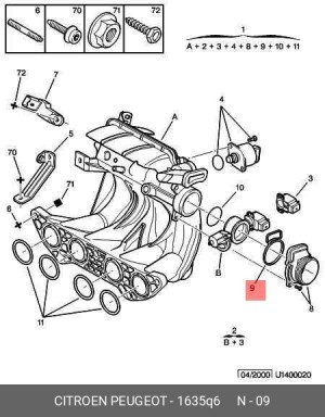 Прокладка, выпускной трубопровод 1635.Q6 CITROEN PEUGEOT