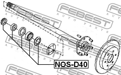 Подшипник ступицы колеса NOS-D40 FEBEST
