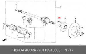 Шпилька ступицы колеса 90113SA0005 HONDA