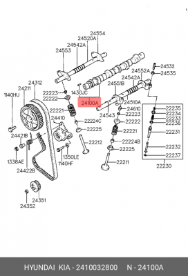 Распредвал 2410032800 HYUNDAI KIA