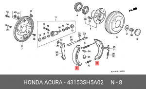 Комплект тормозных колодок 43153SH5A02 HONDA