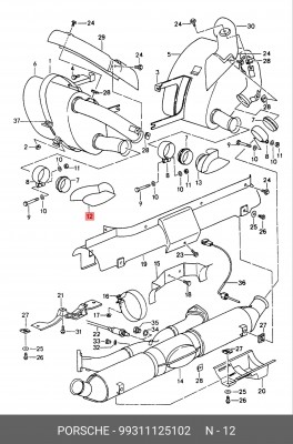 Выпускной трубопровод 99311125102 PORSCHE