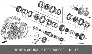 Подшипник ступицы колеса 91002RAS003 HONDA