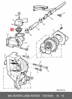 Термостат, охлаждающая жидкость 13H7604 MG ROVER LAND ROVER
