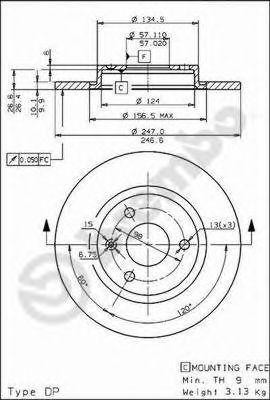 Тормозной диск 08.5583.10 BREMBO