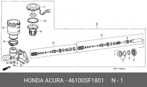 Главный тормозной цилиндр 46100SF1801 HONDA