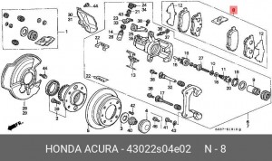Комплект тормозных колодок, диско 43022S04E02 HONDA