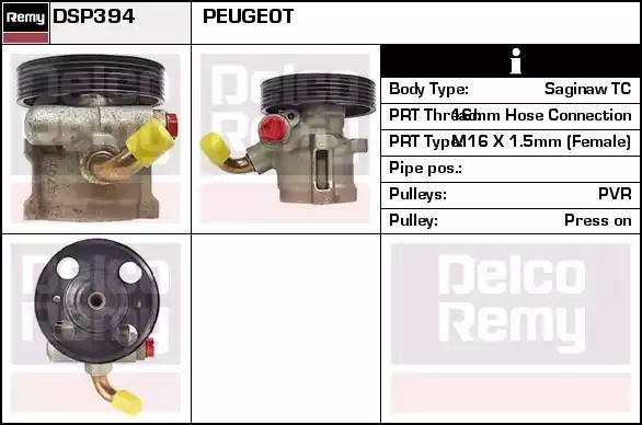 Гидравлический насос, рулевое управление DSP394 DELCO REMY