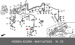 Тормозной шланг 46411SF1043 HONDA