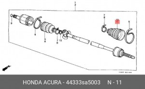 Комплект пылника, приводной вал 44333SA5003 HONDA