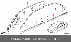 Молдинг двери 72950SEA013 HONDA