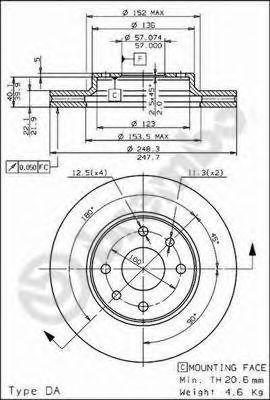 Тормозной диск 09.6875.10 BREMBO